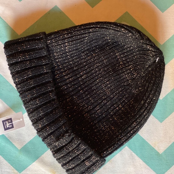 NWT Gap Factory black and gold winter hat and gloves - Picture 2 of 3